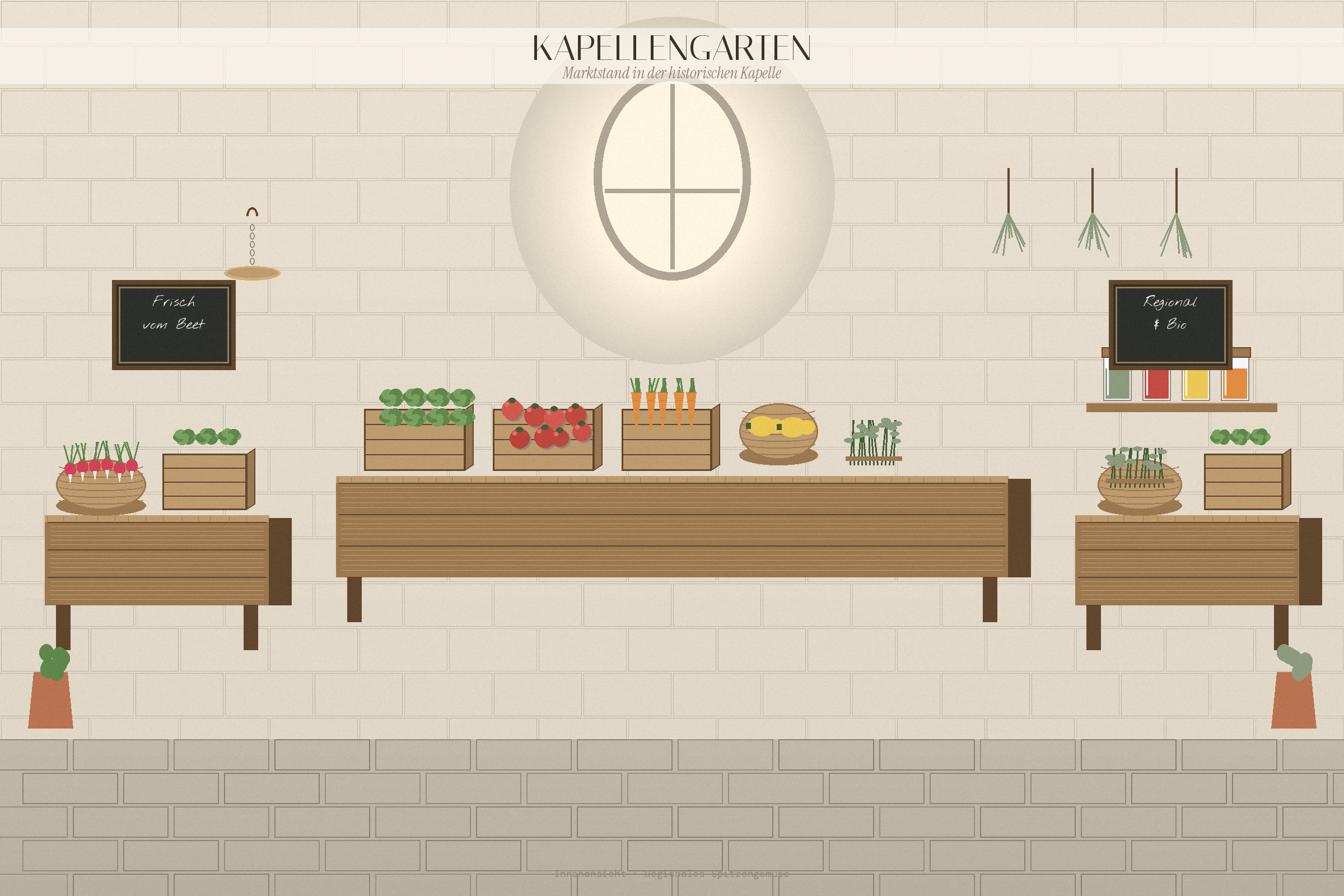 Kapellengarten - Marktstand Innenansicht
